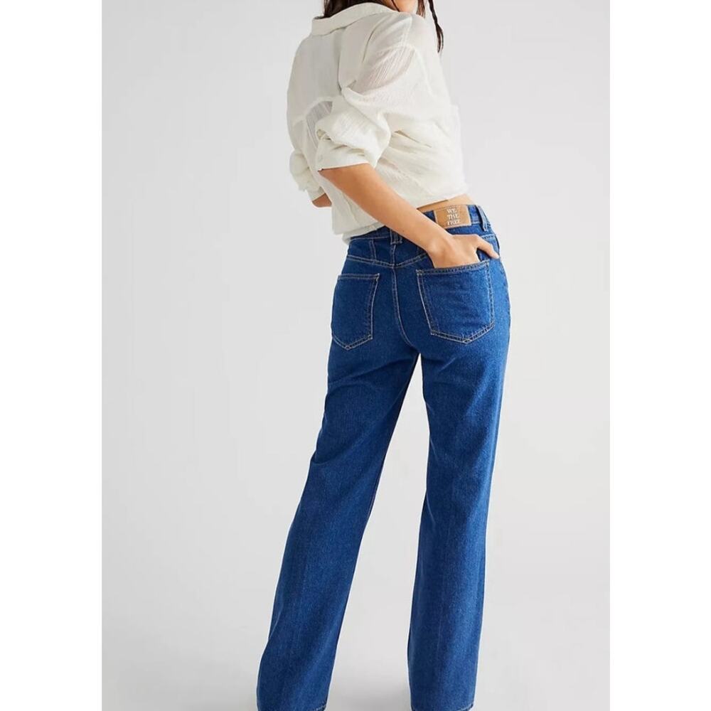Free People Ava High Rise Boot Cut Jeans in Timeless Blue size 31 - Picture 4 of 7